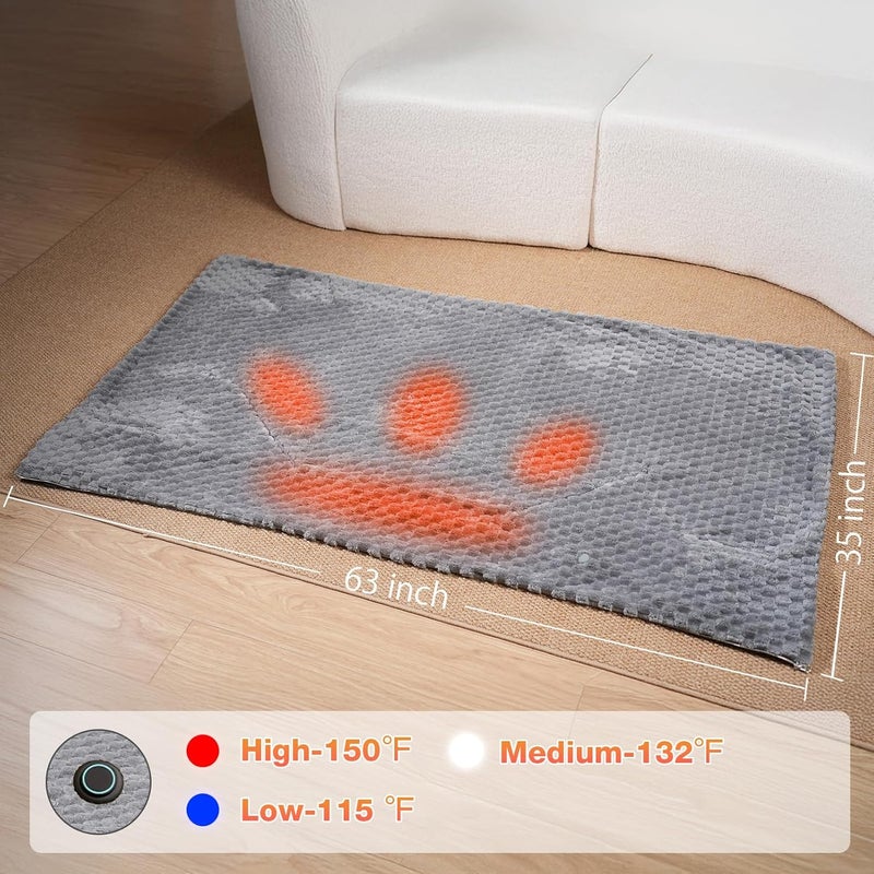 MEXITOP Cordless Battery Operated Heated Blanket, Wearable Heating Throw for Car,Camping,Office Warm Gift Machine Washable Super Cozy Soft Blanket with 10000 mAh Battery Pack 3 Heating Levels 63" X 35" - Image 5